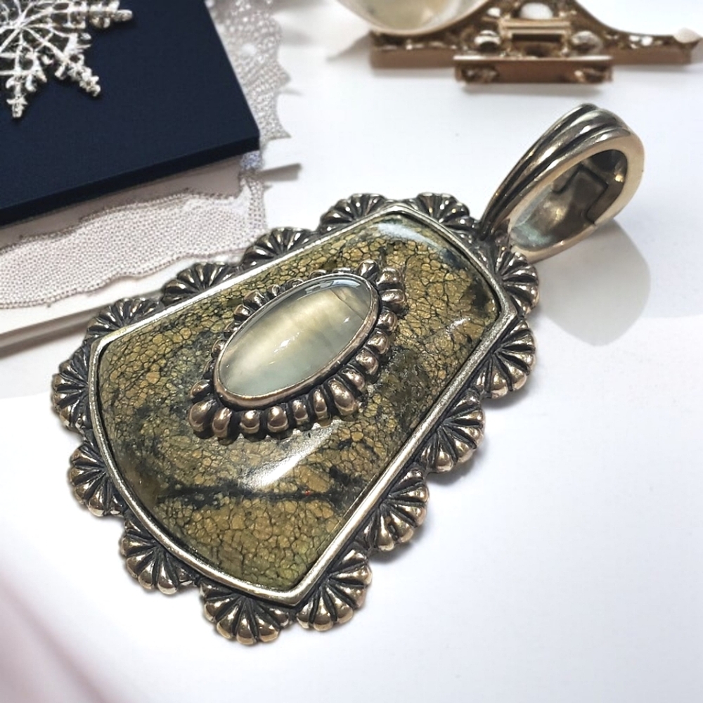 CAROLYN POLLACK RELIOS 925 Sterling Silver Serpentine Pendant Enhancer